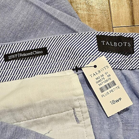 New Talbots 18WP Petite Light Blue Relaxed Chino Ankle Pants Trouser Women 41x27 - Picture 12 of 15